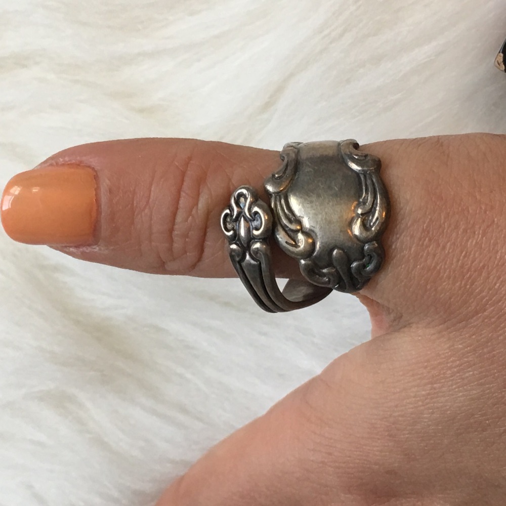 True vintage sterling silver spoon ring - Picture 1 of 6